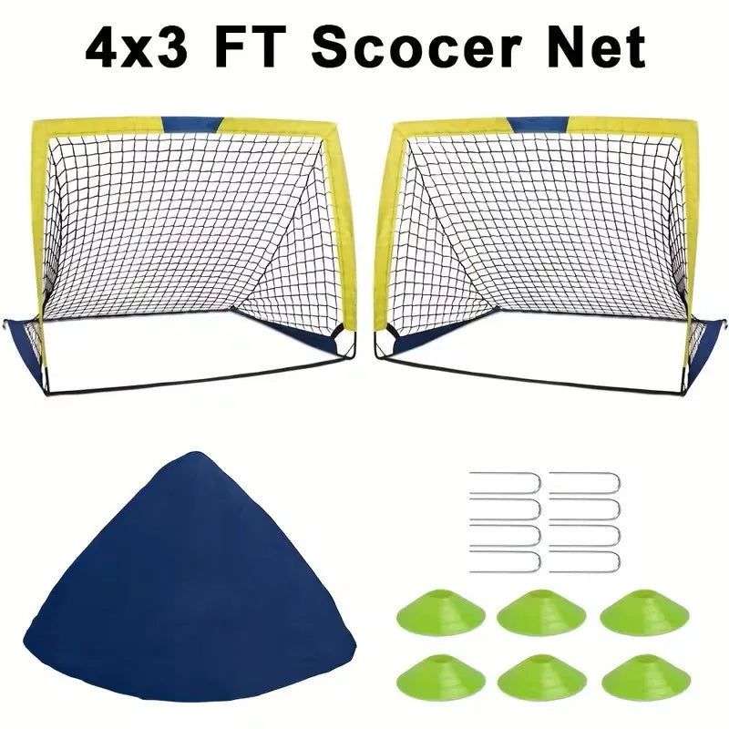 Portable Pop Up Soccer Goals Two Pack For Yard Training