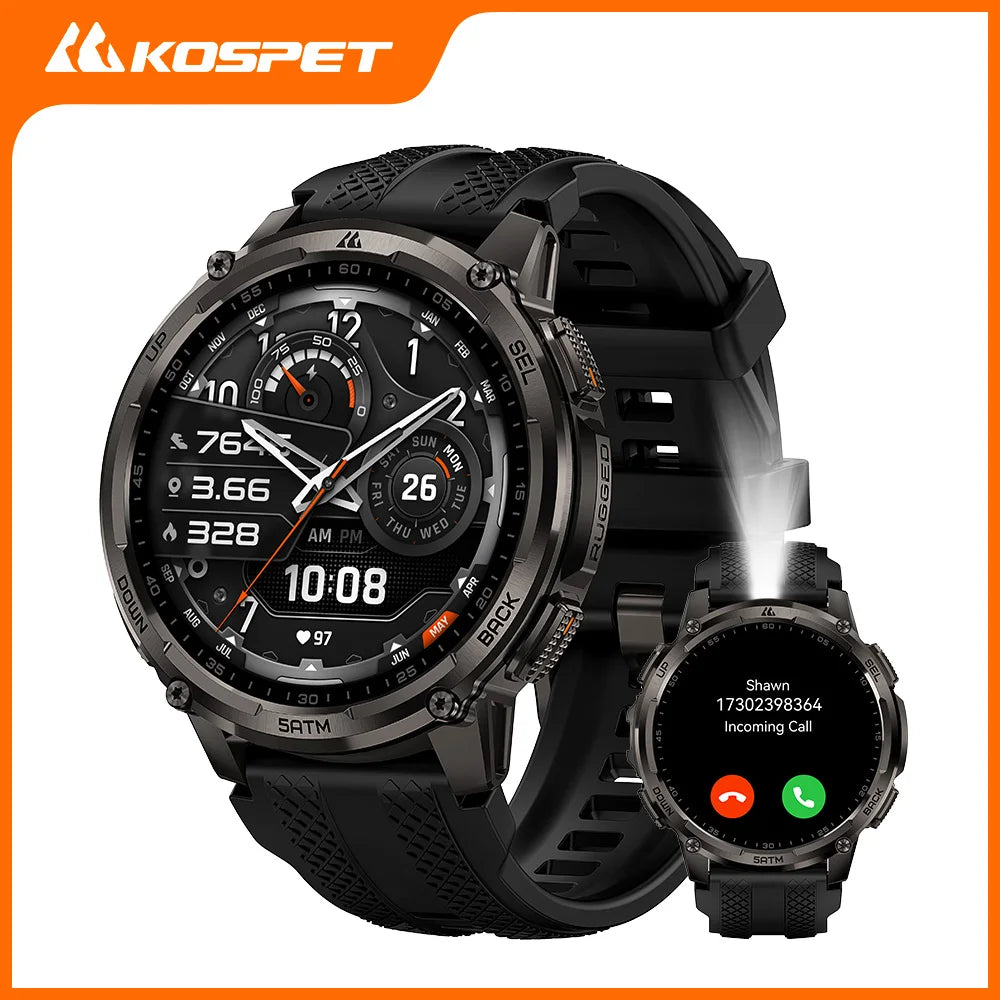 KOSPET Tank T4C Rugged GPS Smartwatch With Flashlight