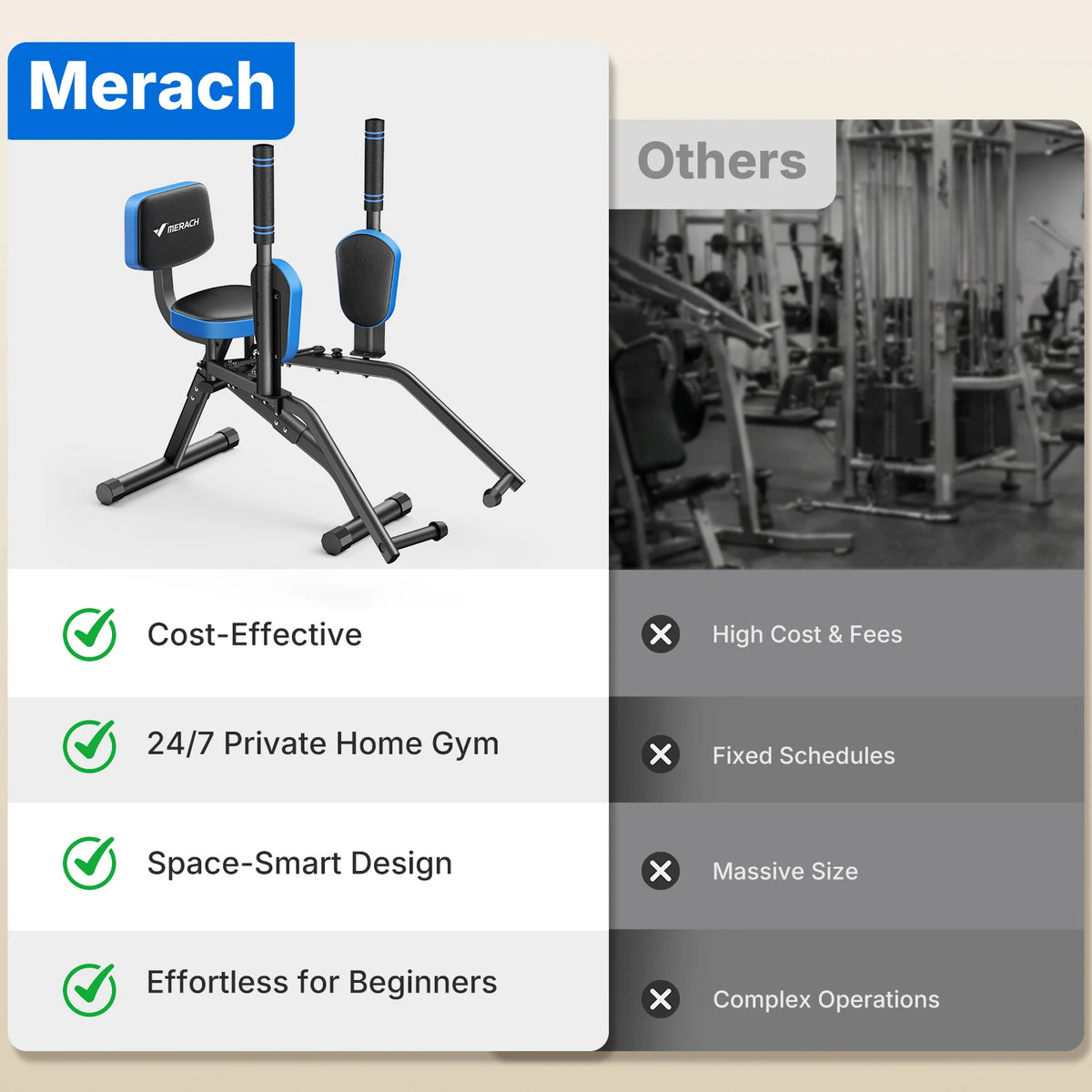 Merach Adjustable Hip Abductor Machine For Glute Training