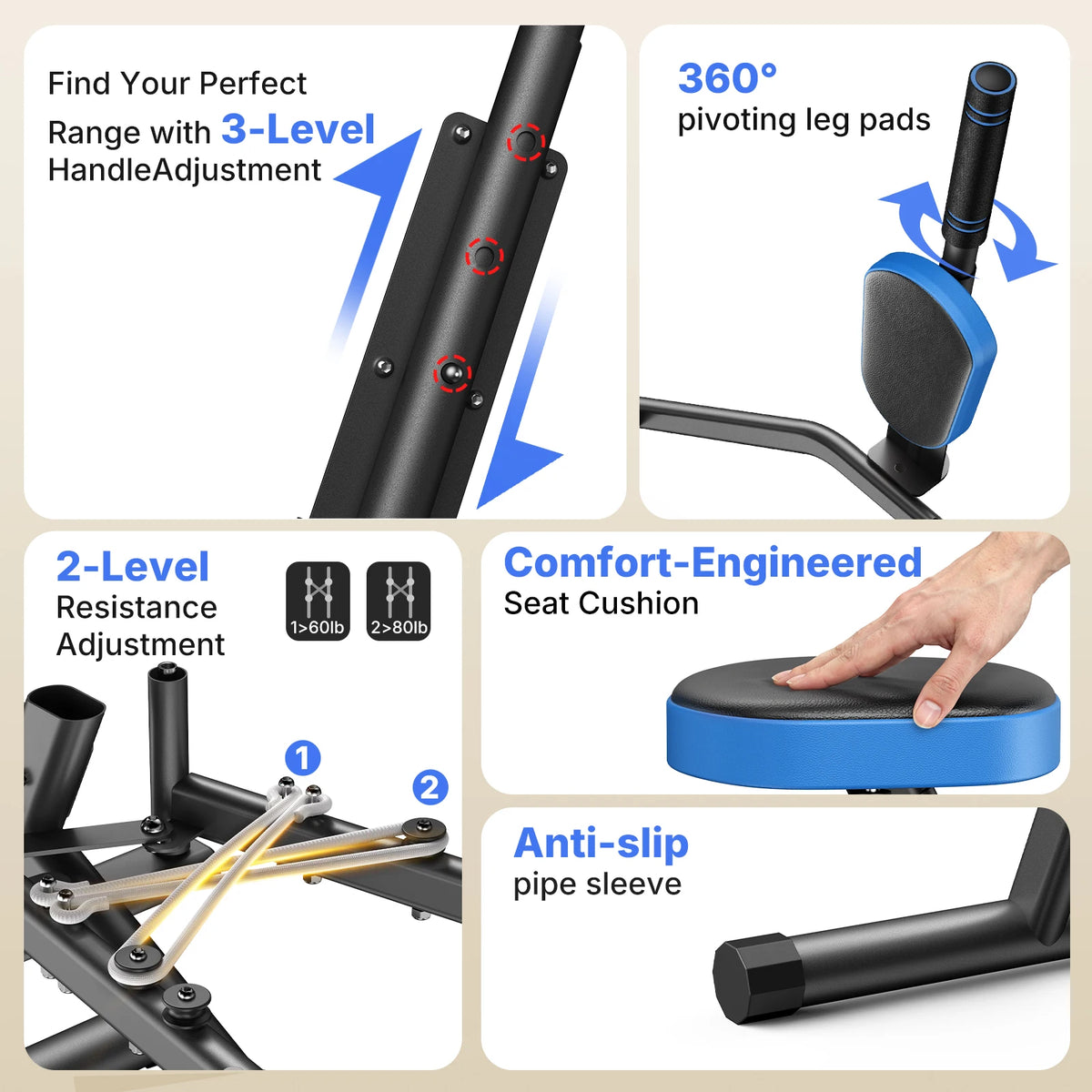 Merach Adjustable Hip Abductor Machine For Glute Training