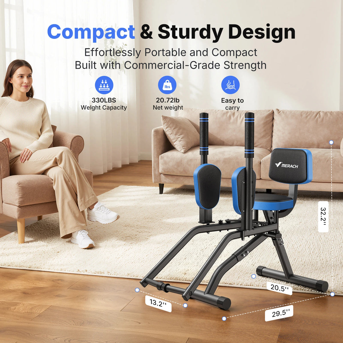 Merach Adjustable Hip Abductor Machine For Glute Training