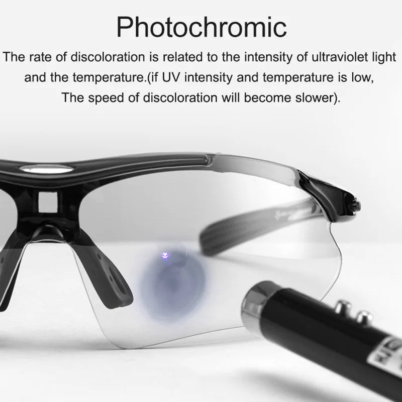 ROCKBROS Photochromic Cycling Glasses for Mountain Biking UV400 Protection