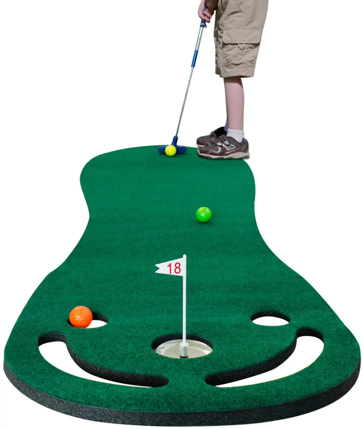 Crestgolf Putting Green Mat With Putter And 3 Balls Set