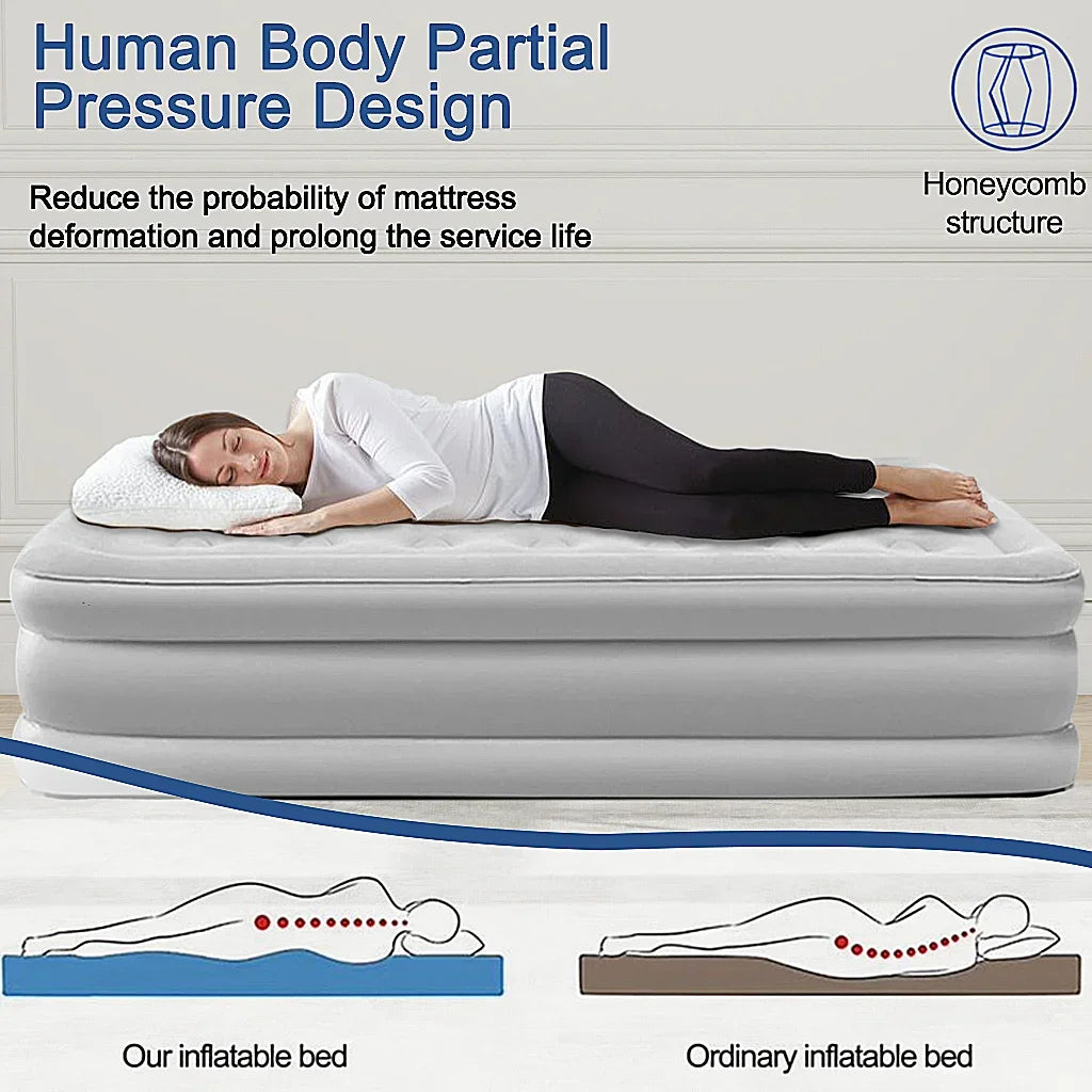 Built In Pump Inflatable Mattress for Camping and Outdoor Use