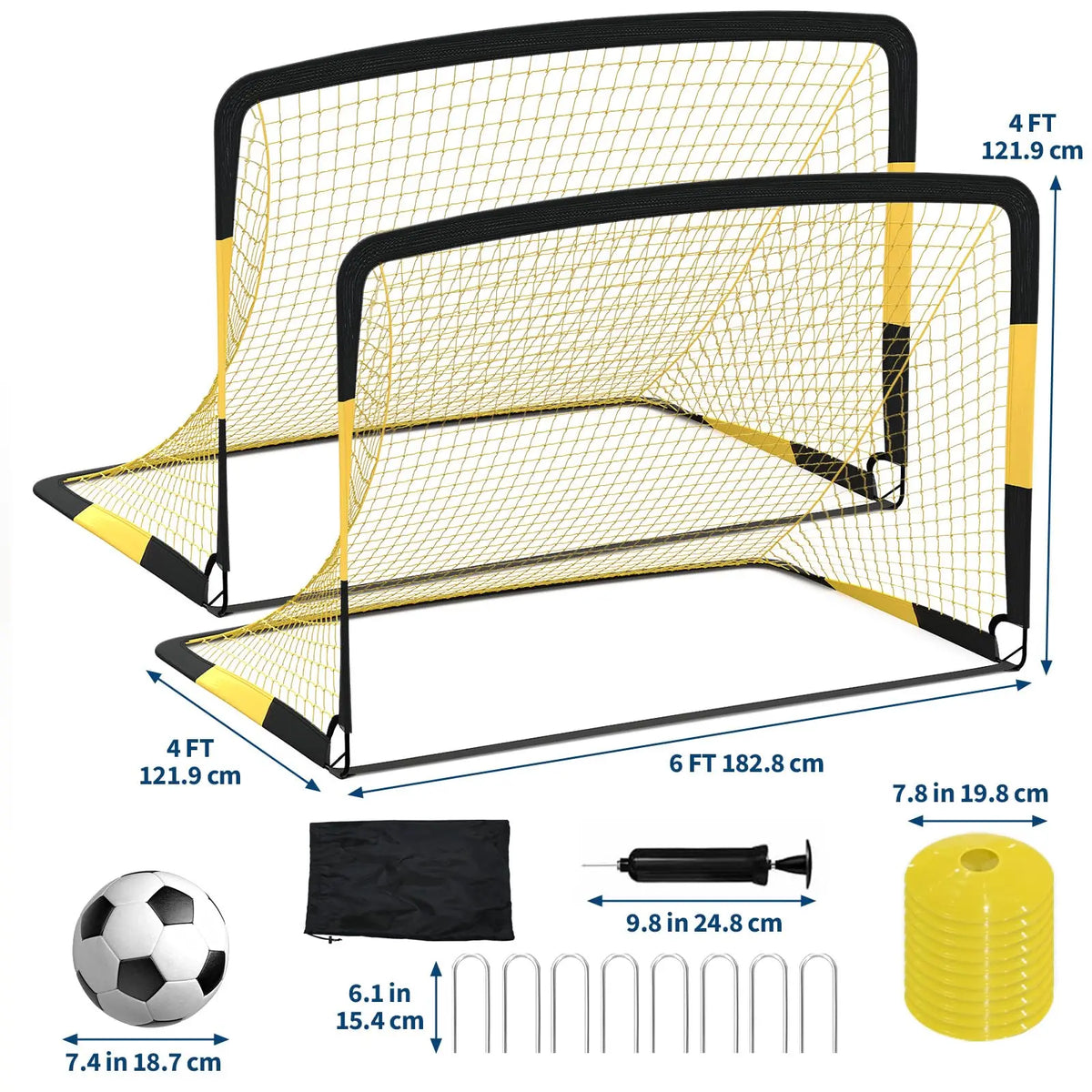 HiMISS Portable Pop Up Soccer Goal Training Set With Accessories