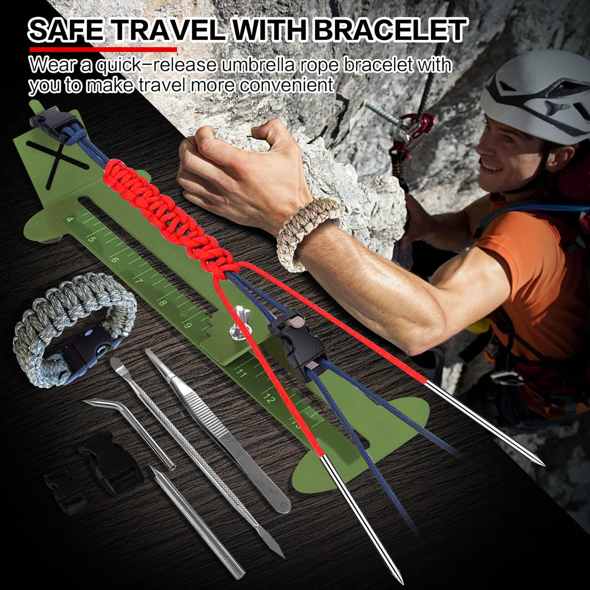 Paracord Bracelet Making Kit Adjustable Jig And Marlin Spike Tool