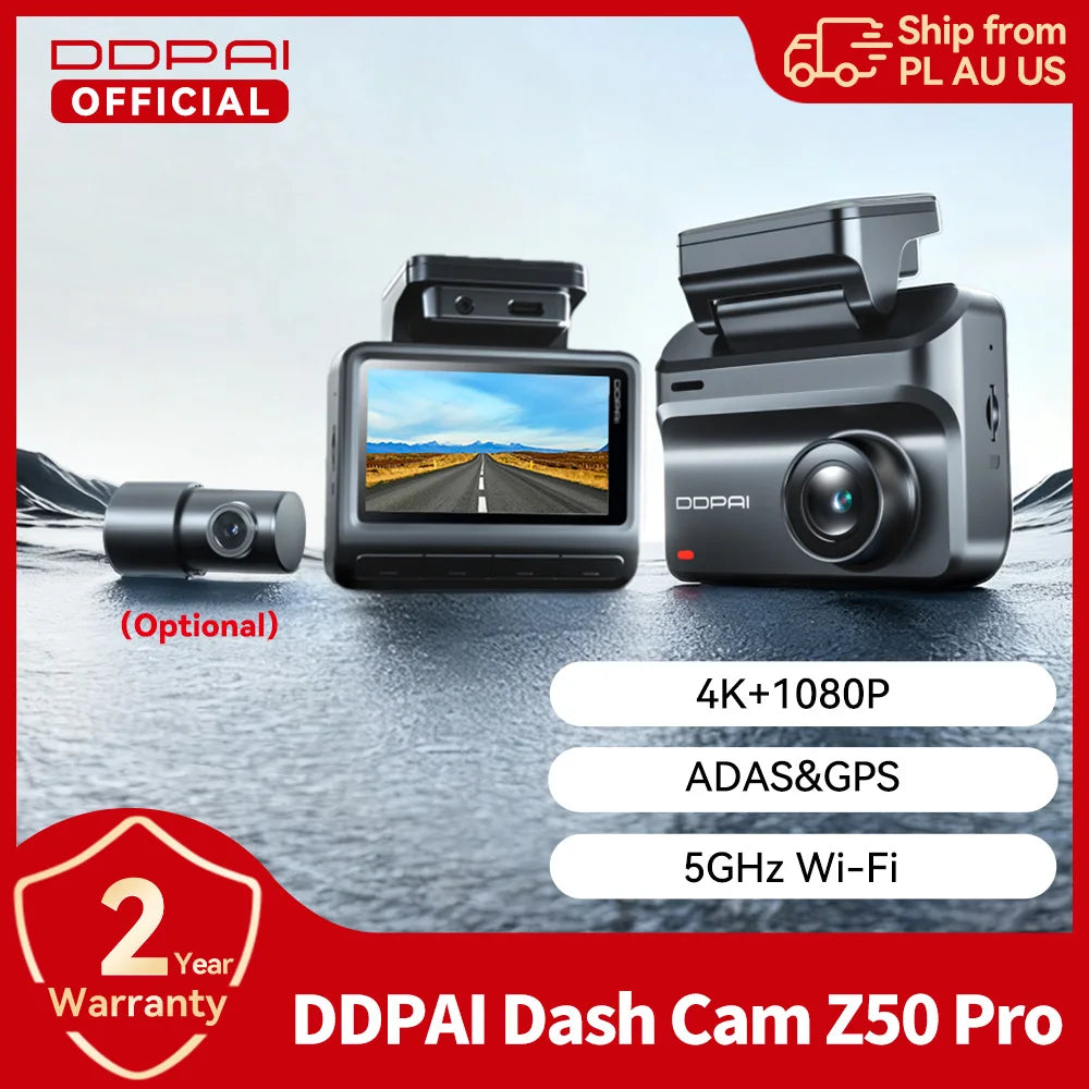 DDpai Z50 Pro 4K Front Rear Dash Camera With WiFi