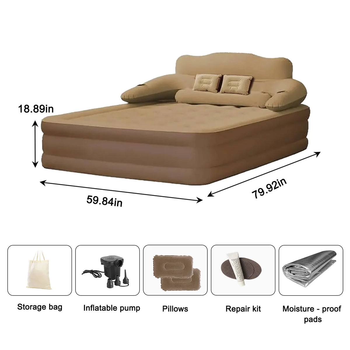 Built In Pump Inflatable Mattress for Camping and Outdoor Use