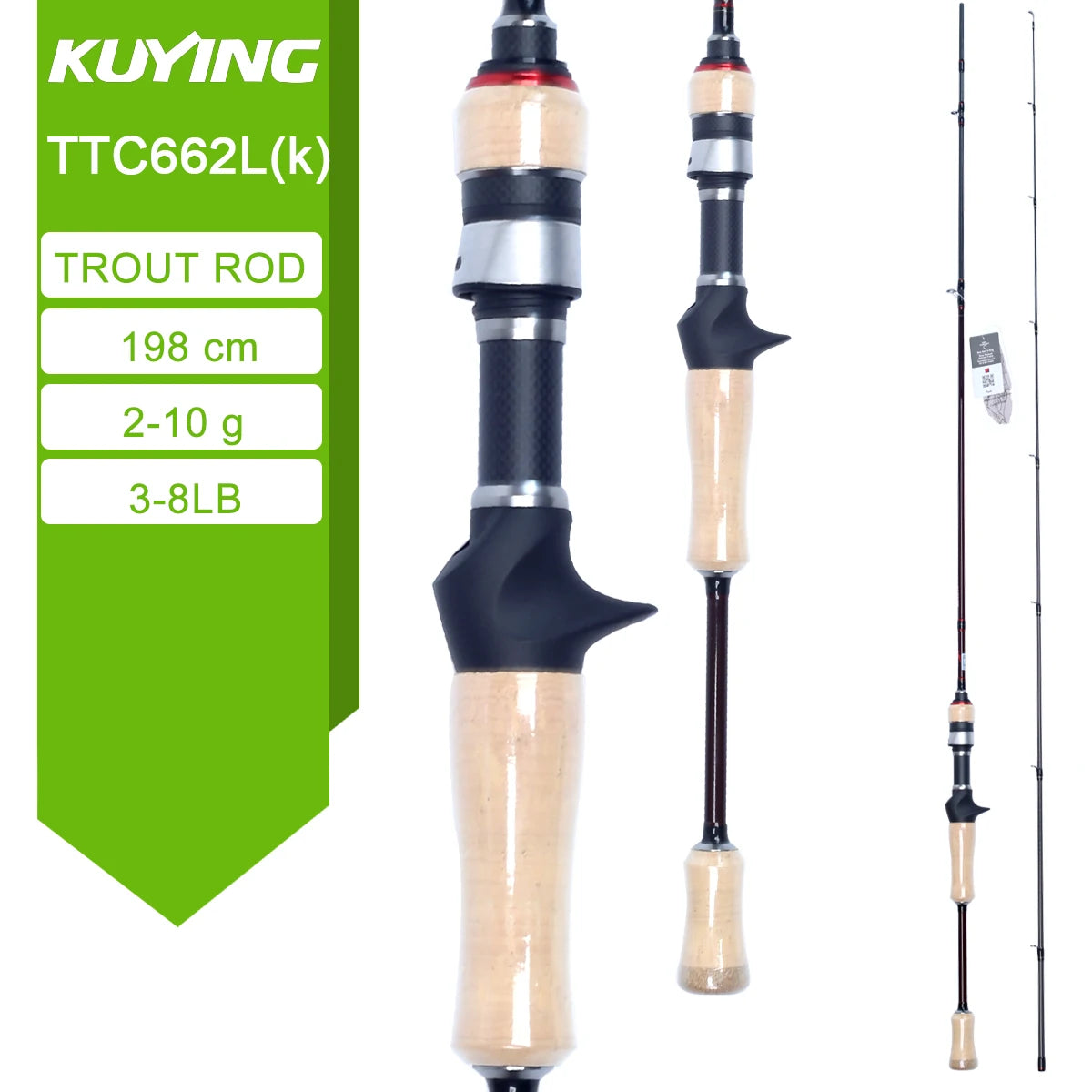 Kuying Teton Carbon Spinning Casting Fishing Rod With Fuji Components