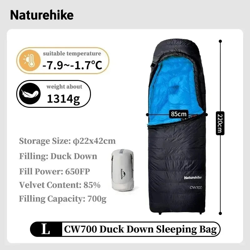 Naturehike Ultralight Duck Down Sleeping Bag For Camping And Hiking