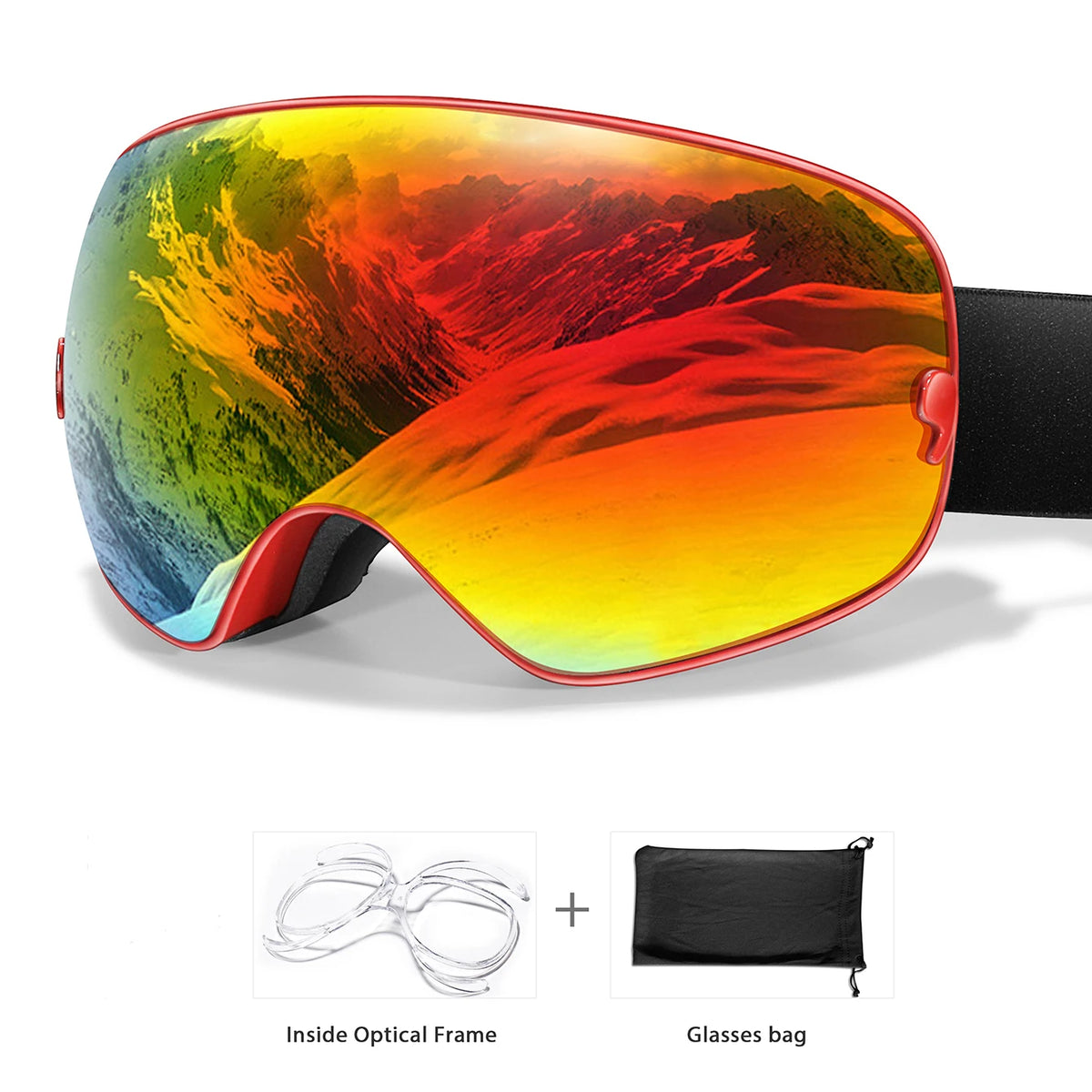 Winter Ski Goggles With Optical Insert And UV400 AntiFog Protection