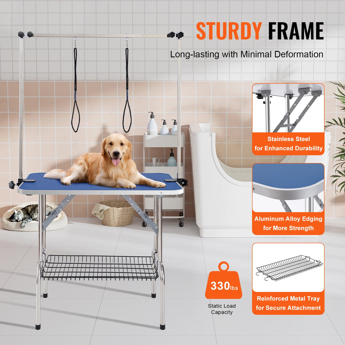 Foldable Pet Grooming Table With Clamp And Grooming Loop