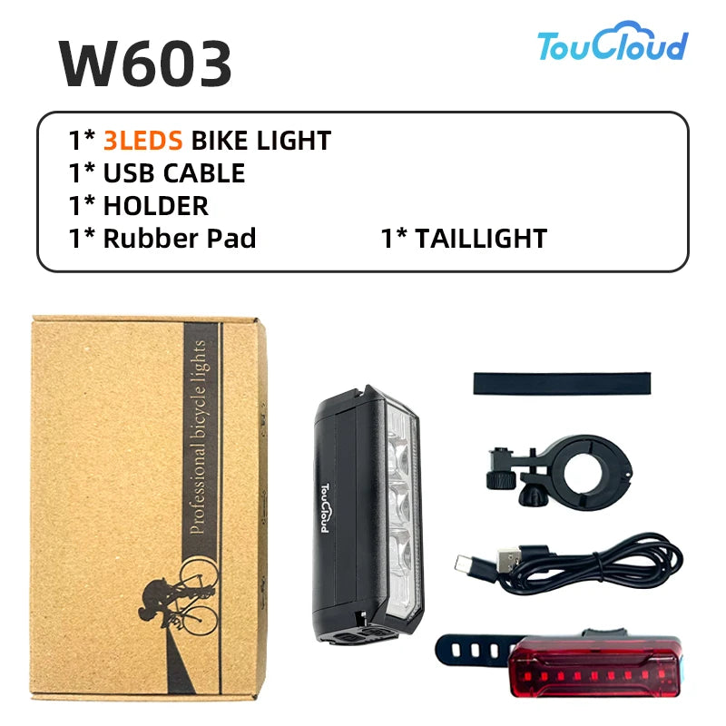 TouCloud Waterproof USB Rechargeable Bicycle Headlight With Power Bank