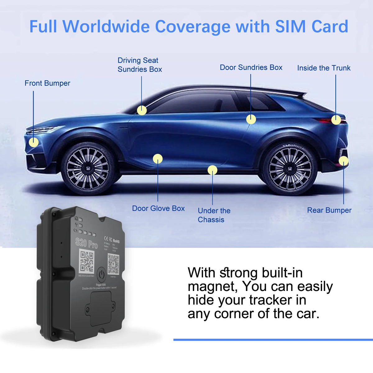 Wanwaytech 4G GPS Vehicle Tracker With Real Time Remote Tracking