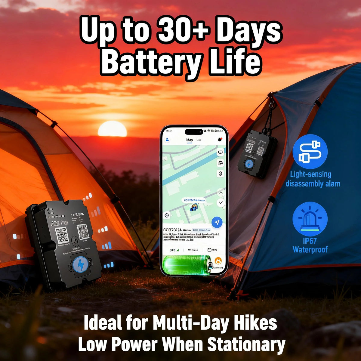 Wanwaytech 4G GPS Tracker for Hiking With Global SOS Alerts