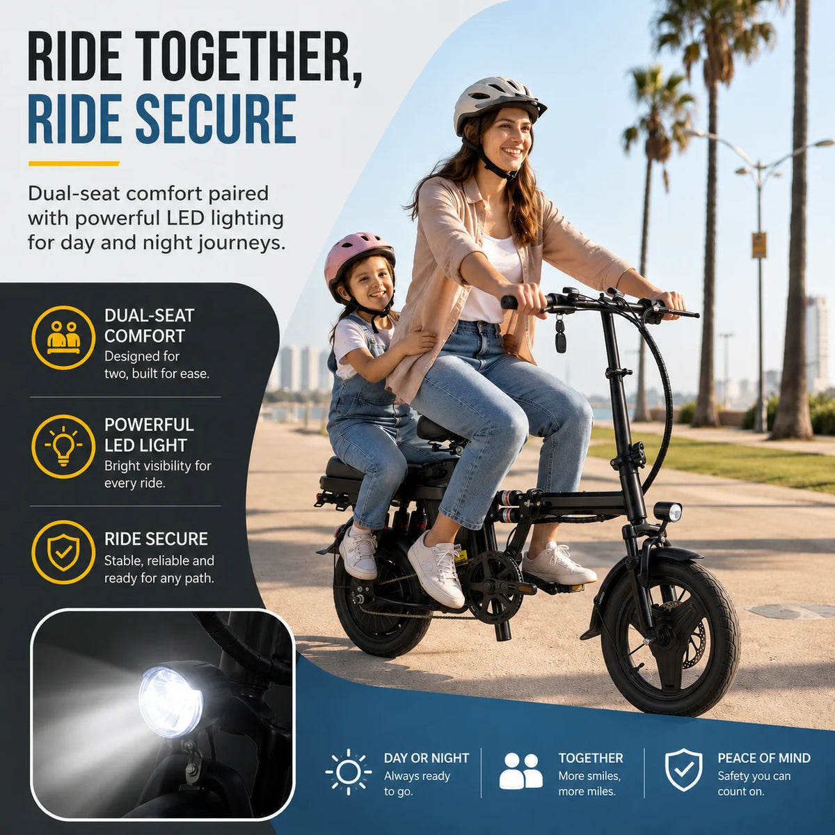 Foldable Adult Electric Bicycle 500W Motor 48V Battery