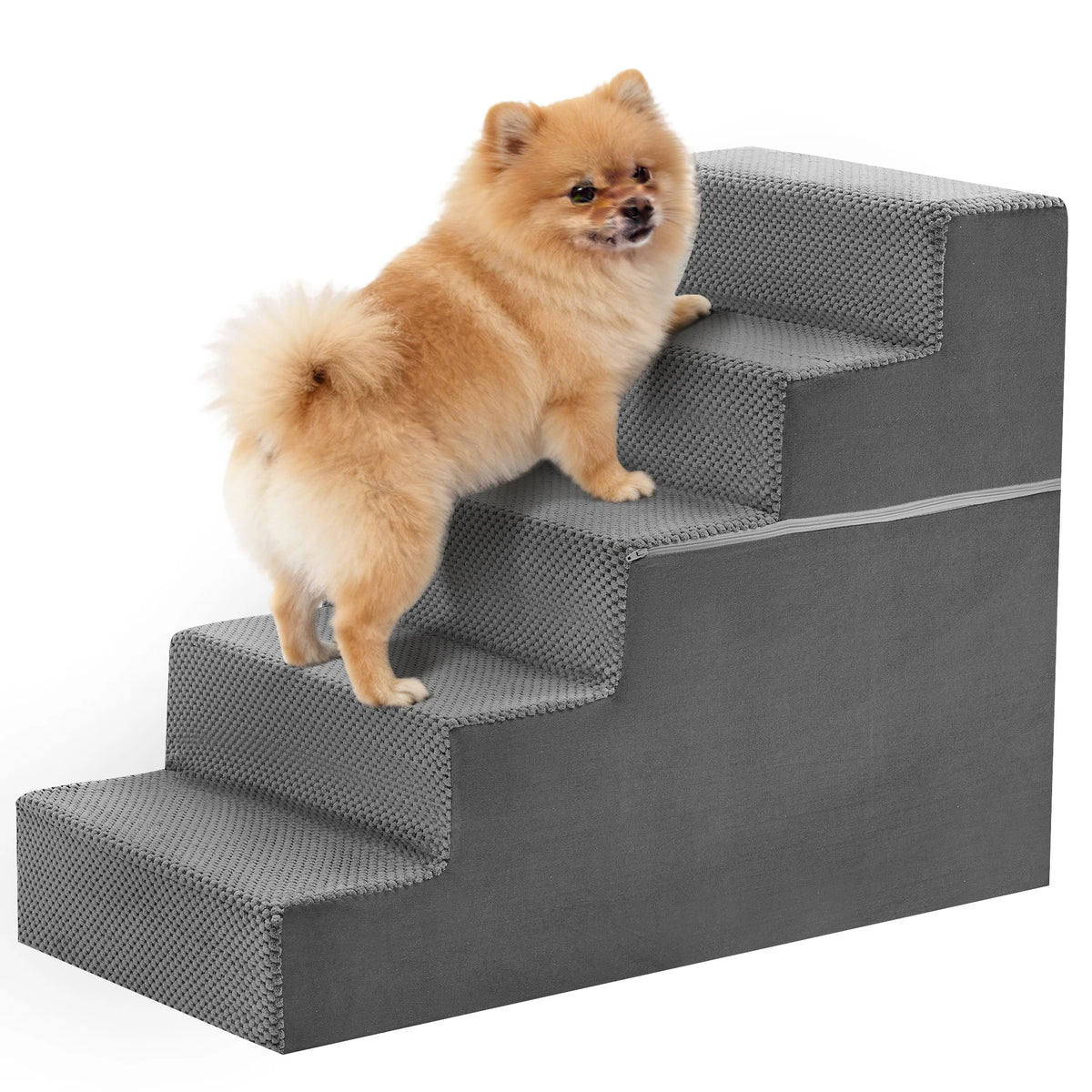 Curved Foam Dog Stairs With Non Slip Steps For Pets