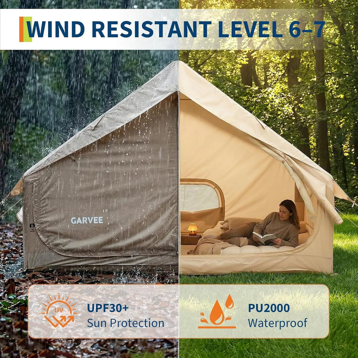 Inflatable Family Camping Tent Waterproof Four Season Quick Setup