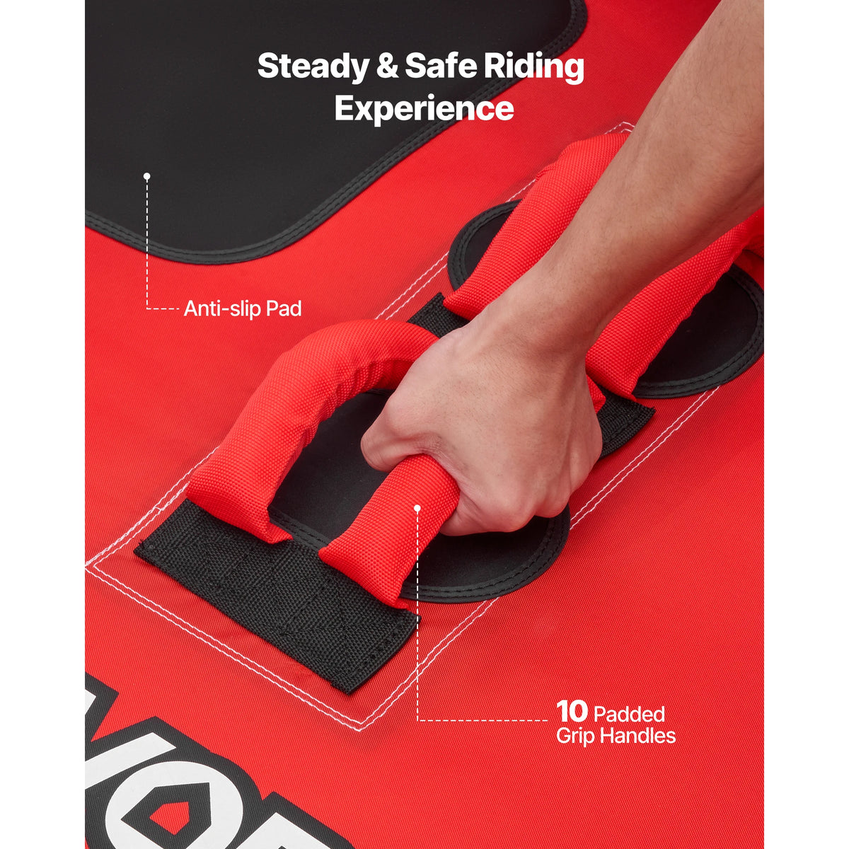 SucceBuy Full Nylon Towable Boating Tubes With Dual Tow Points