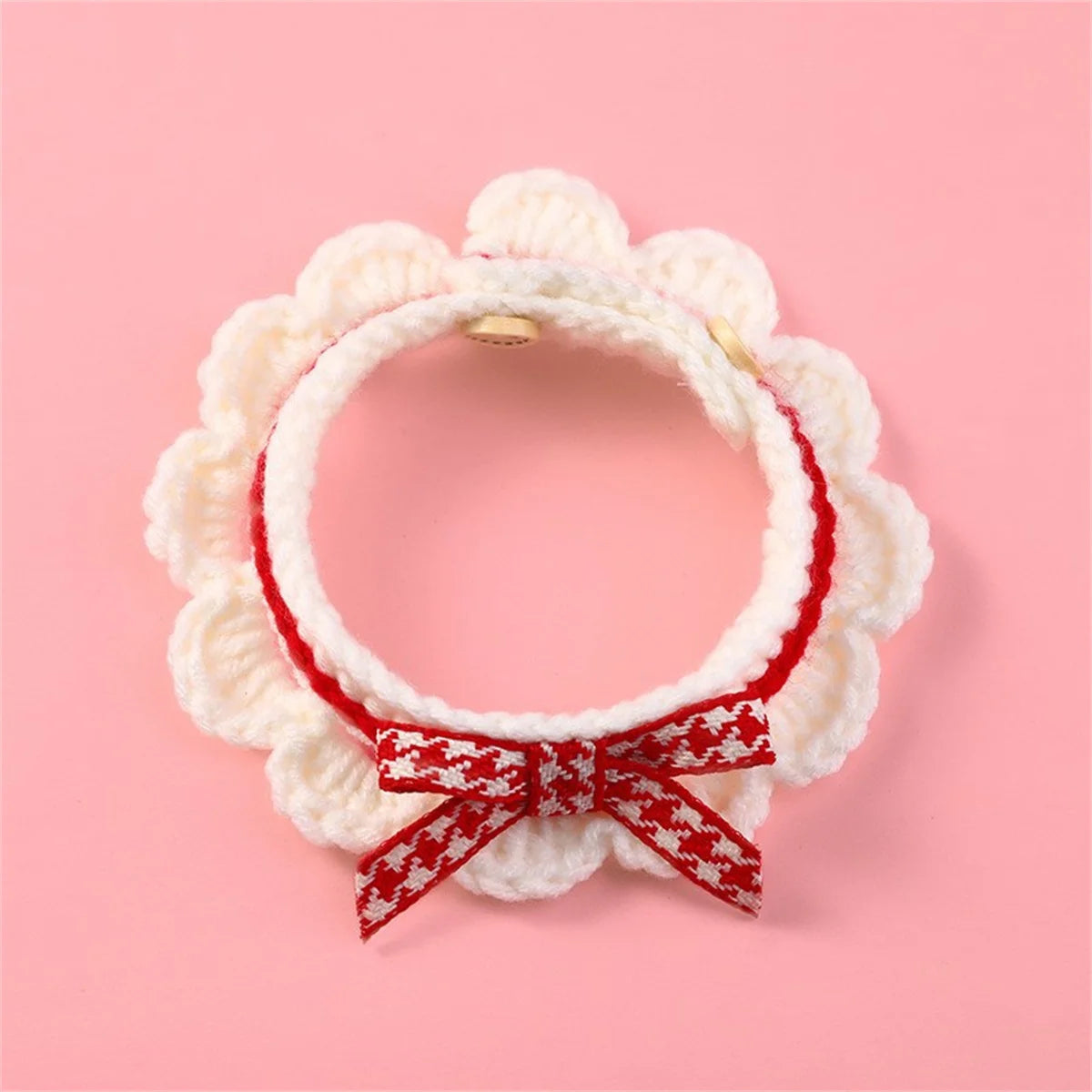 Knitted Bow Knot Decorative Lace Collar For Cats And Dogs