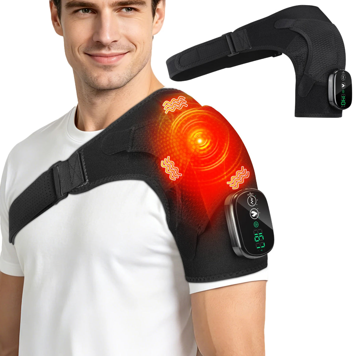 Rechargeable Electric Heating Shoulder Massage Belt for Joint Relief