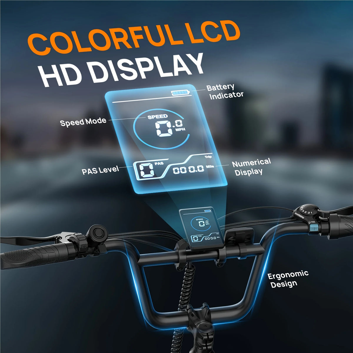 URLIFE 750W Electric Fat Tire Bike With Removable Battery 7-Speed