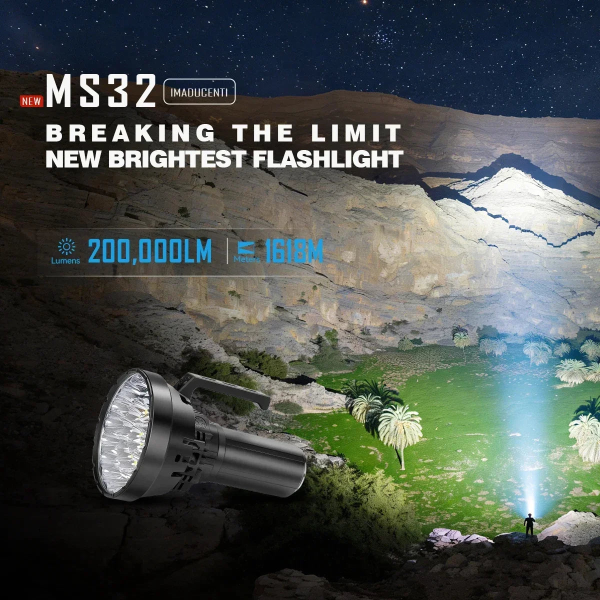 IMALENT MS32 High Power Rechargeable Flashlight for Outdoor Adventures