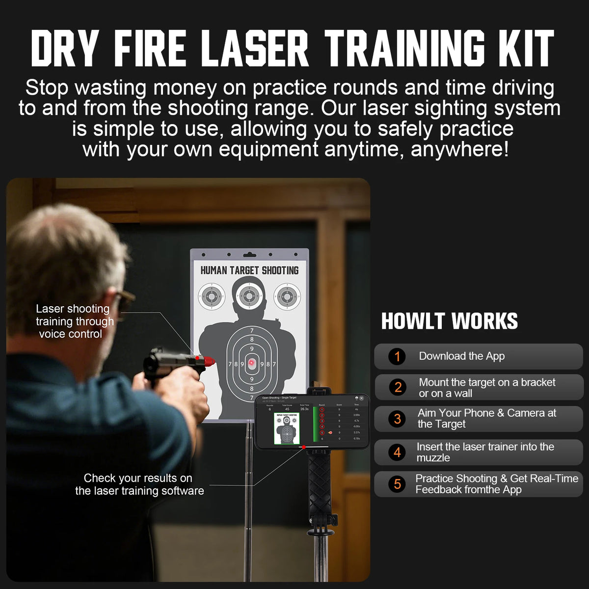 Laser Training System For Home Dry Fire Shooting Practice