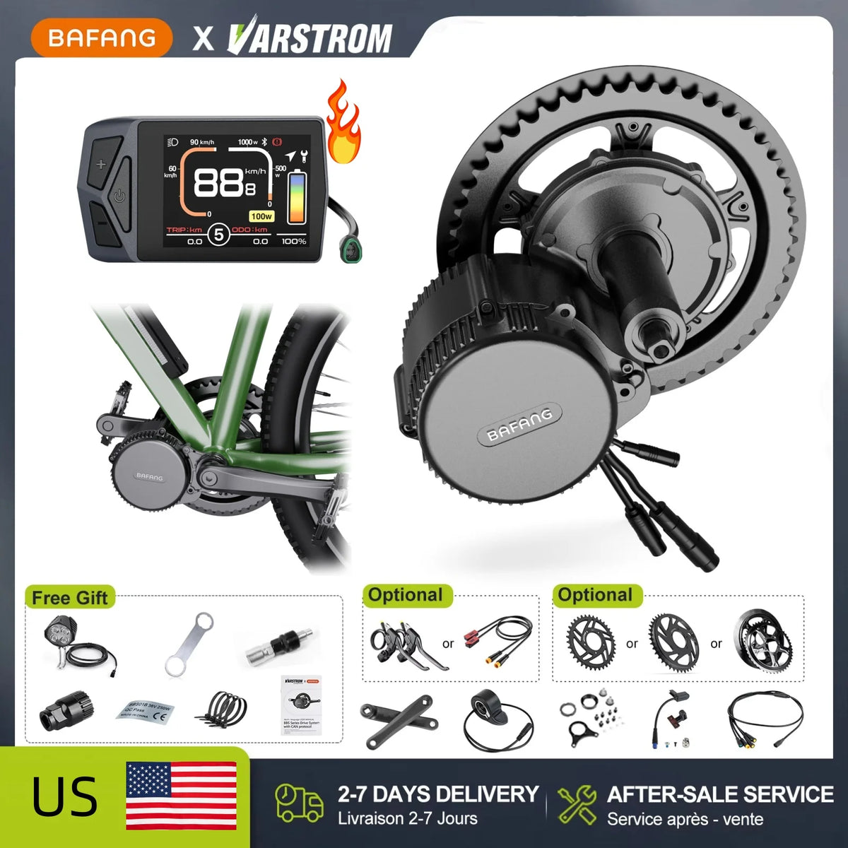 Bafang 750W Mid Drive Electric Bicycle Conversion Kit