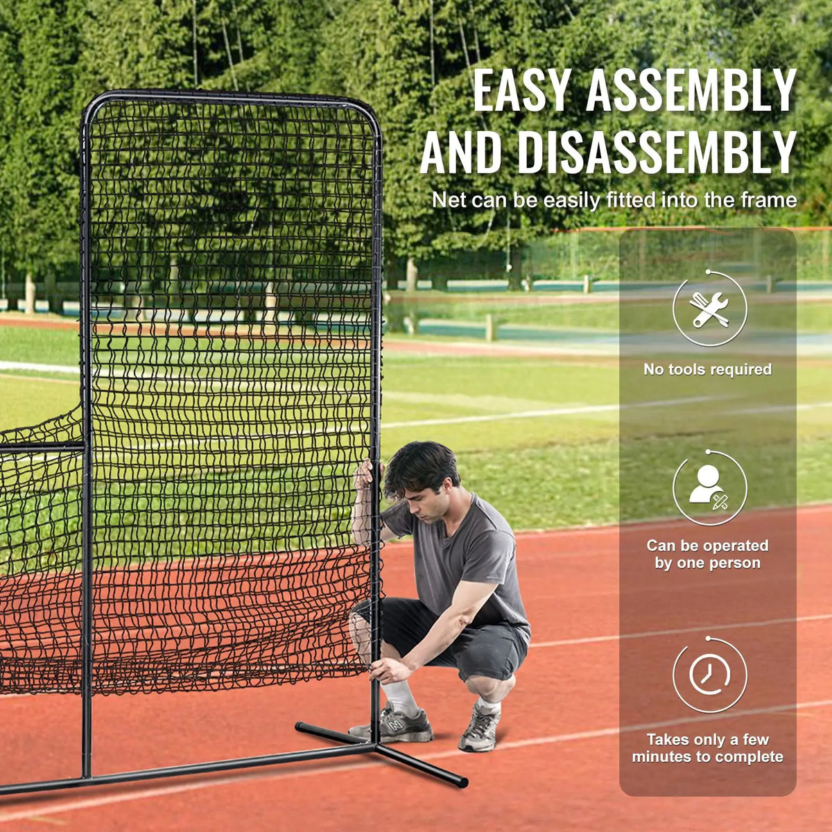 Portable Baseball Softball Batting Safety Screen With Carry Bag