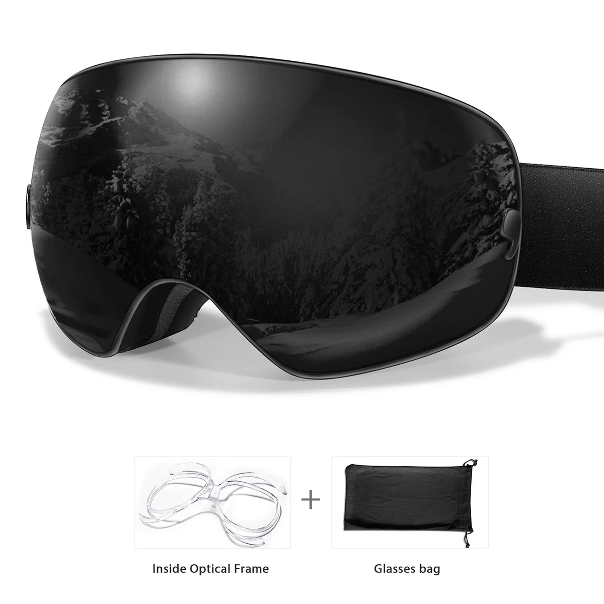 Winter Ski Goggles With Optical Insert And UV400 AntiFog Protection
