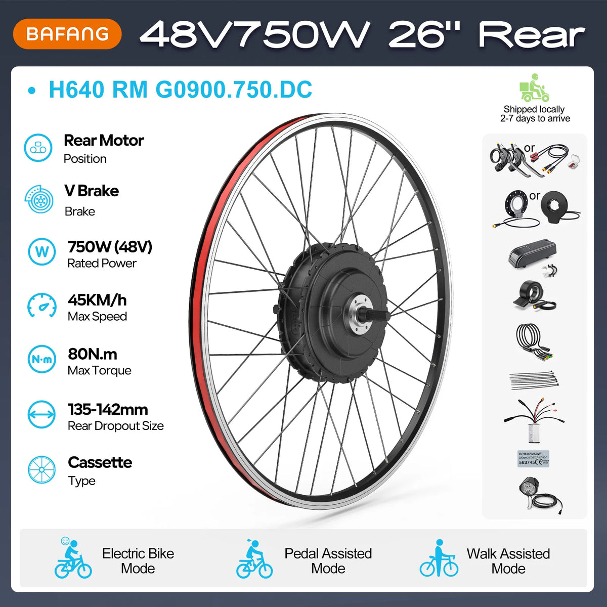 Bafang Brushless Rear Electric Bike Hub Motor Drive