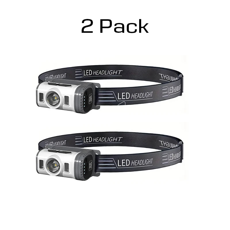 COB LED USB Headlamp Work Light With Warning Flash Mode