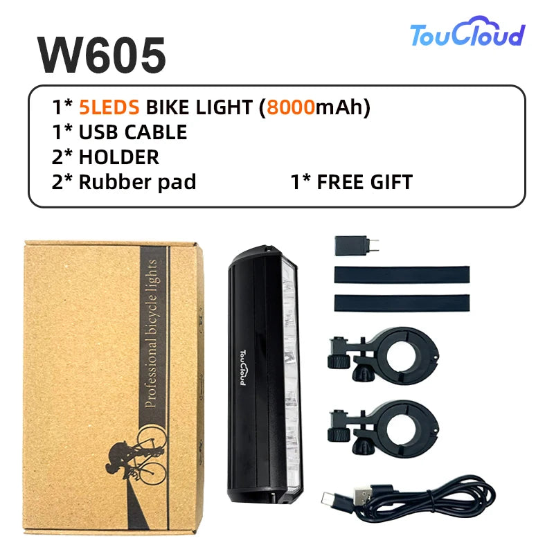 TouCloud Waterproof USB Rechargeable Bicycle Headlight With Power Bank