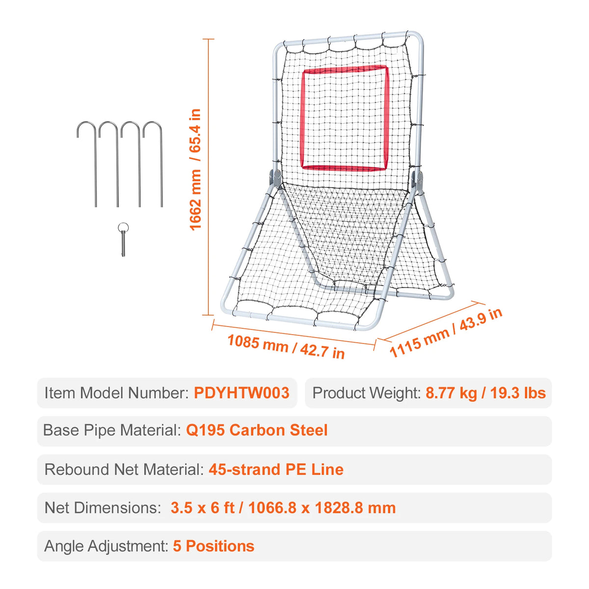 SucceBuy Baseball Softball Rebounder Net For Fielding Practice