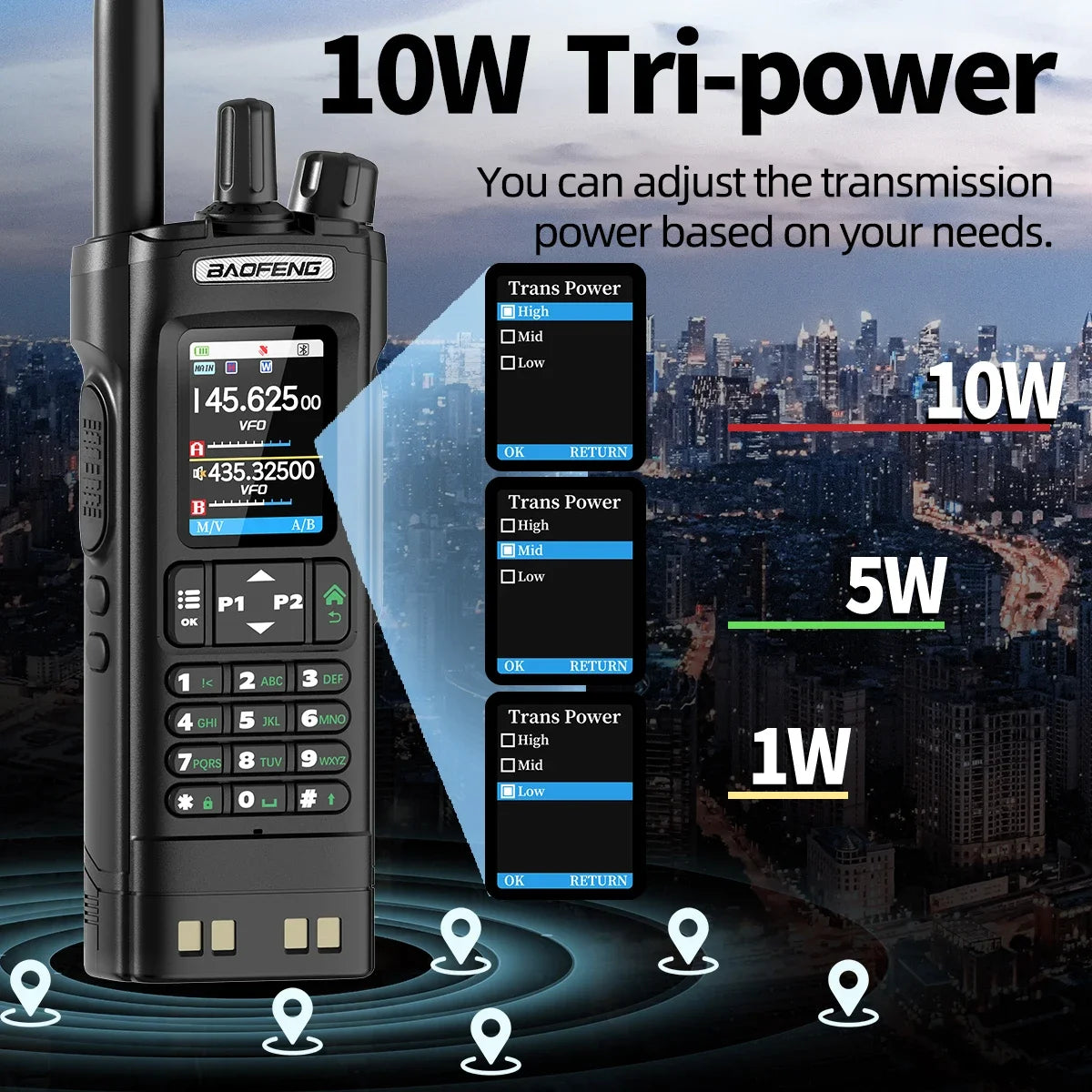 BAOFENG UV-32 GPS Bluetooth AM FM Walkie Talkie Radio