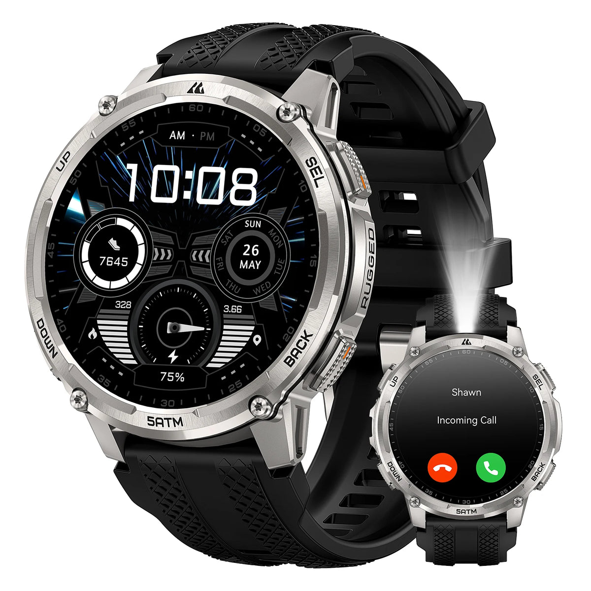 KOSPET Tank T4C Rugged GPS Smartwatch With Flashlight