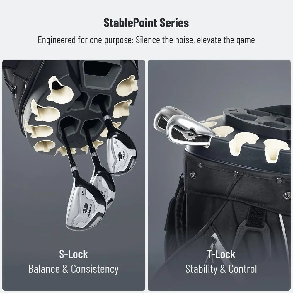 StablePoint Golf Cart Bag With Secure Locking Dividers and Pockets