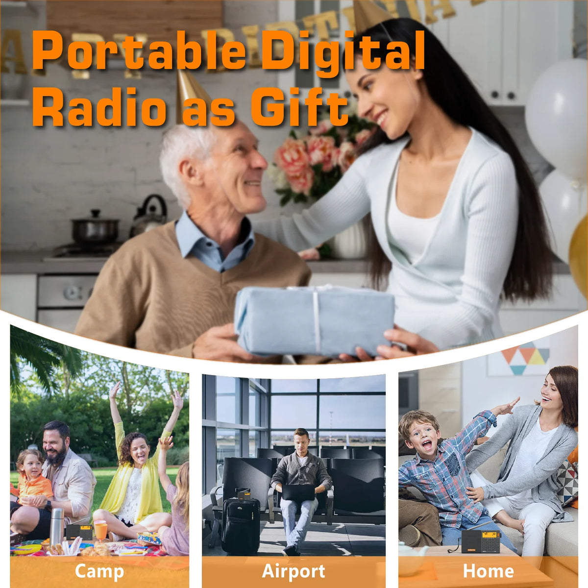 XHDATA D-808 Portable AM FM SW Radio With SSB RDS Receiver