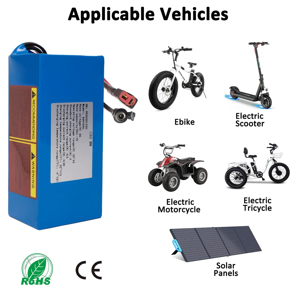 Cao Mm Ebike Battery 10Ah 20Ah Rechargeable Lithium Ion
