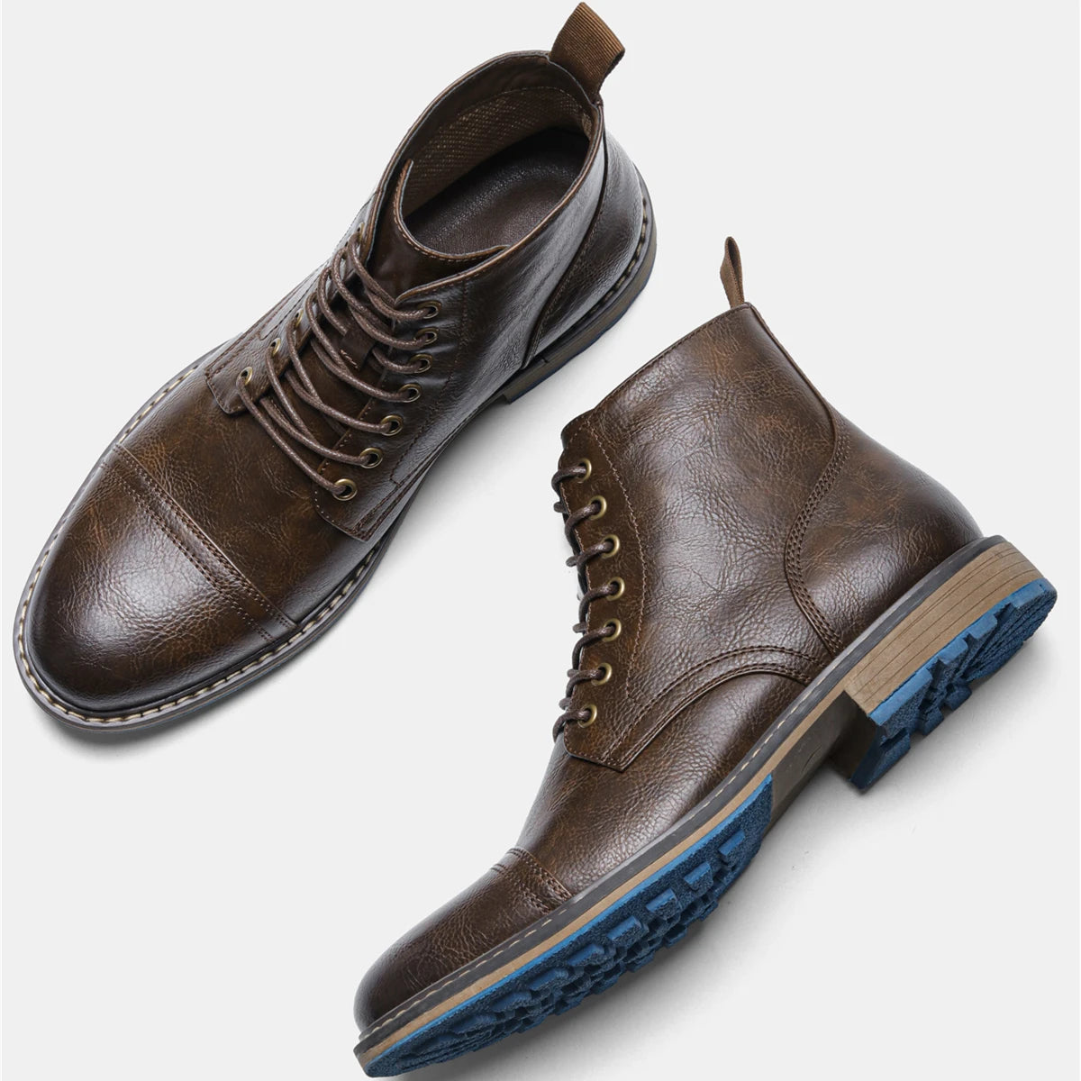 Hecrafted Comfortable Fashion Ankle Boots For Men With Zip Closure