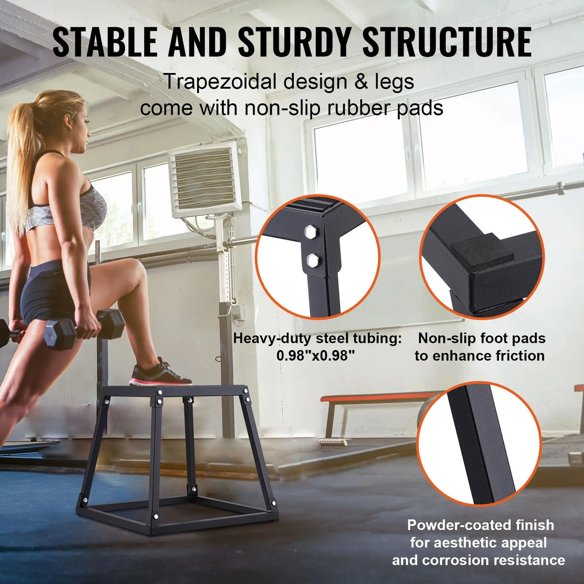 Premium Steel Plyometric Jump Box Anti Slip Fitness Training