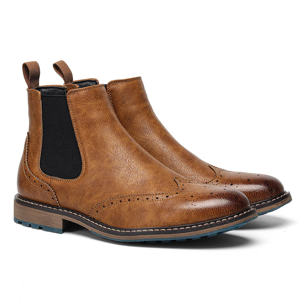 Hecrafted Comfortable Fashion Ankle Boots For Men With Zip Closure