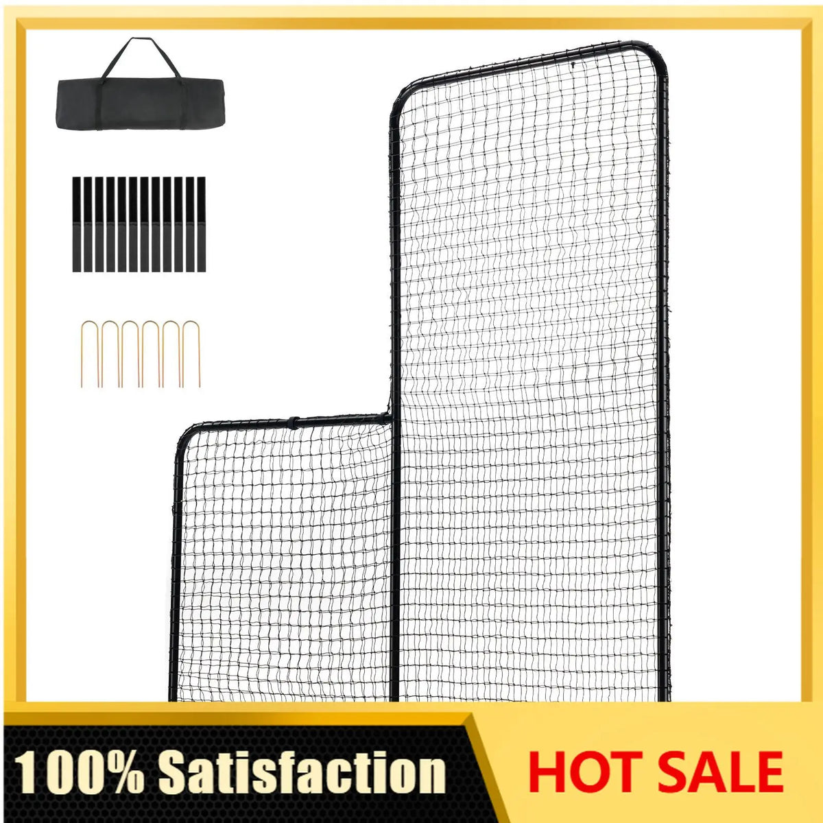 Portable Baseball Softball Batting Safety Screen With Carry Bag