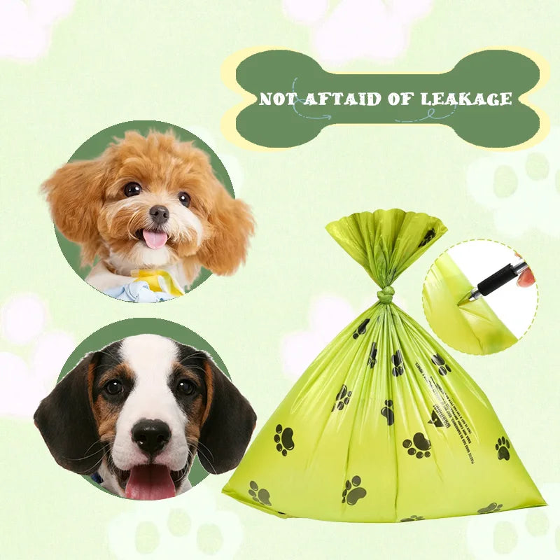 Extra Thick Leak Proof Paw Print Pet Waste Disposal Bags