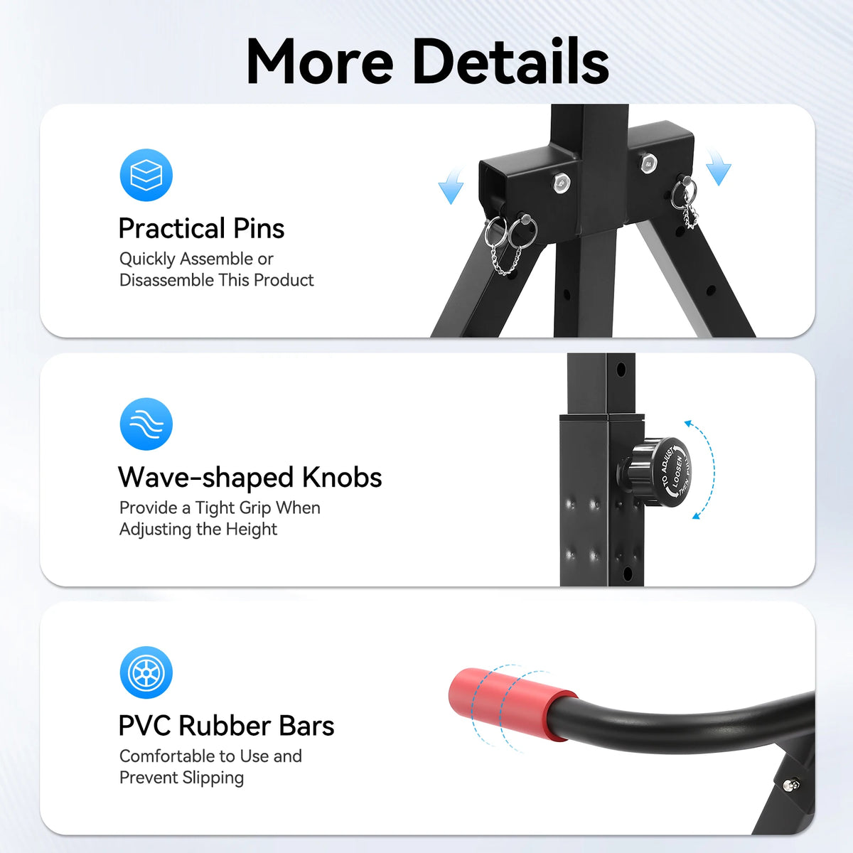 Adjustable Foldable Pull Up Station With Sturdy Horizontal Bar
