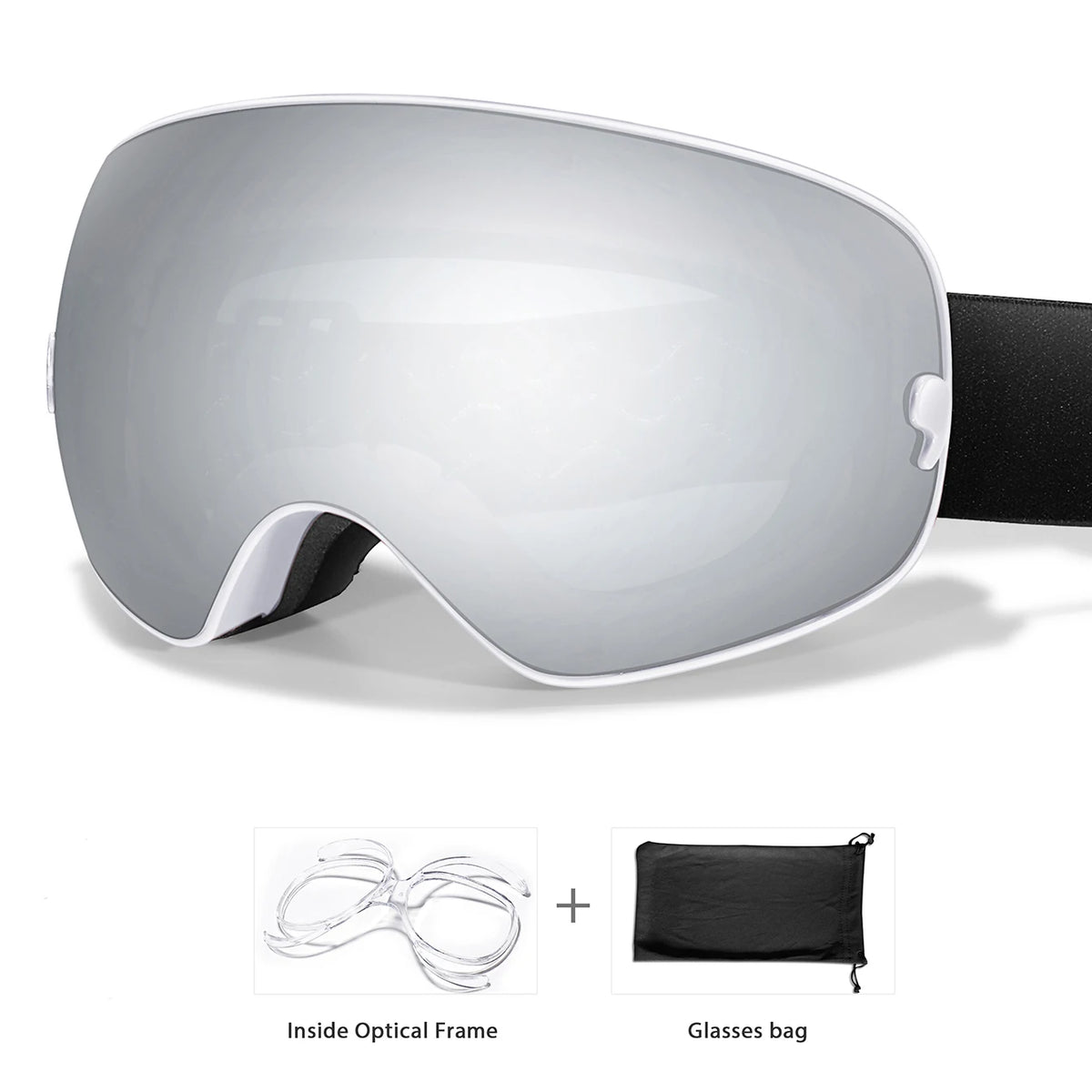 Winter Ski Goggles With Optical Insert And UV400 AntiFog Protection