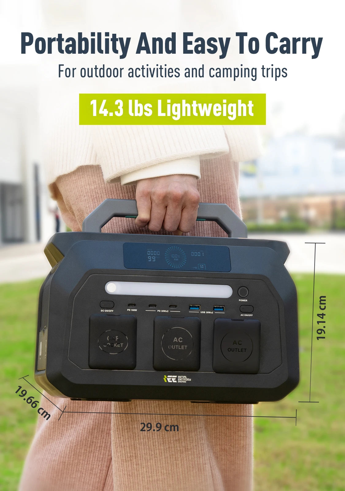 IEE Portable Power Station LiFePO4 Backup for Camping and Emergencies