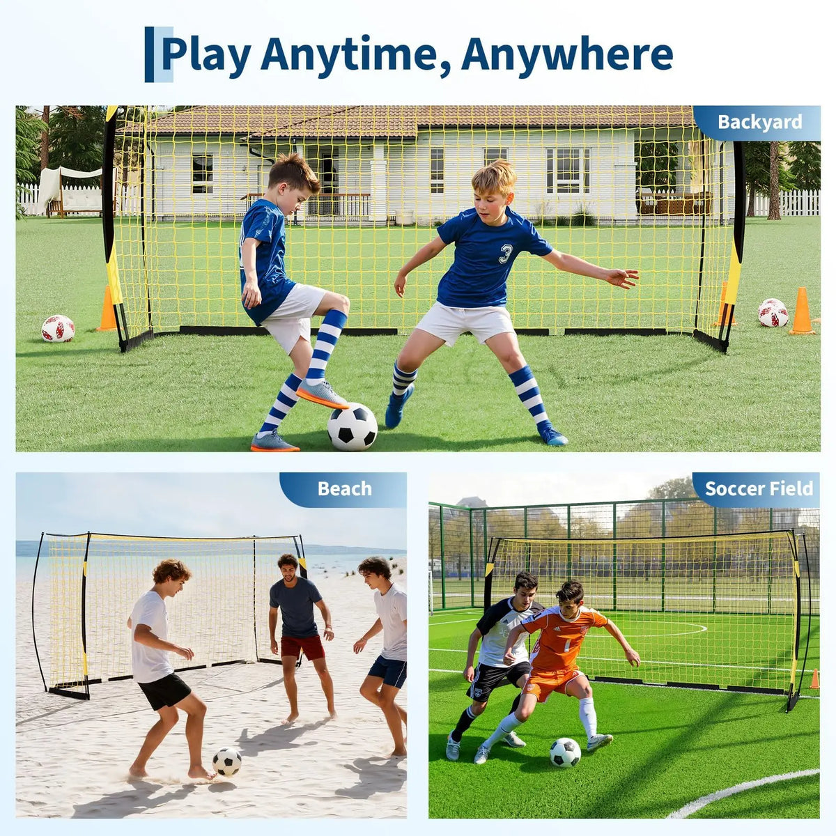 HiMISS Heavy Duty Foldable Metal Youth Soccer Training Goal