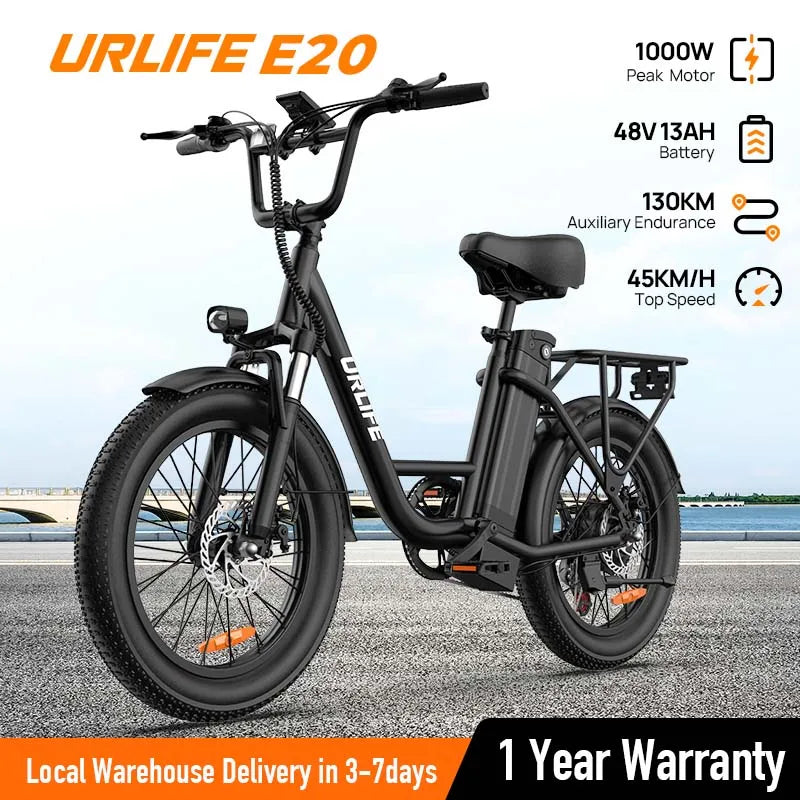 URLIFE 750W Fat Tire Electric Bike With Removable Battery